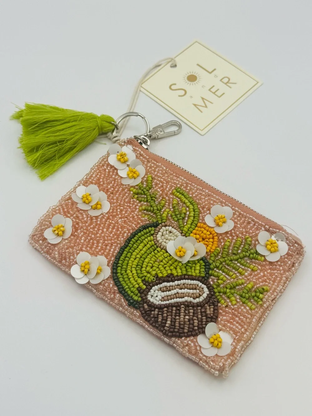 Sol And Mer Beaded Piña Colada Pouch Coin Purse Wallet